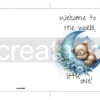 Printable Bear On Blue Moon New Baby Card | Instant Download