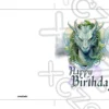 Printable Dragon Birthday Card Celtic Blue | Instant Download