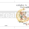 Printable Boho Teddy Bear New Baby Card | Instant Download