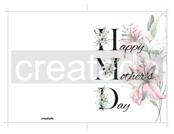 Printable Mother's Day Card Lily Bouquet | Instant Download