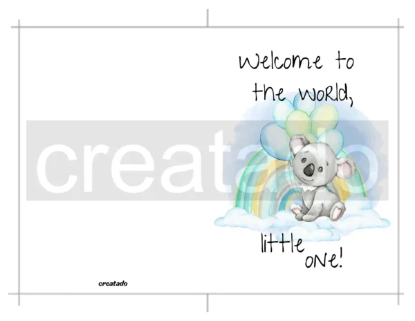 Printable Koala New Baby Card | Instant Download