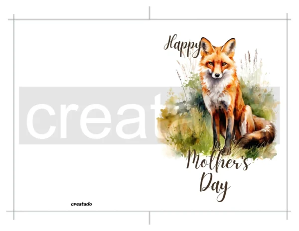 Printable Fox Mother's Day Card | Instant Download