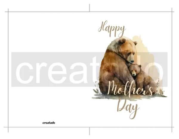 Printable Grizzly Mother's Day Card | Instant Download