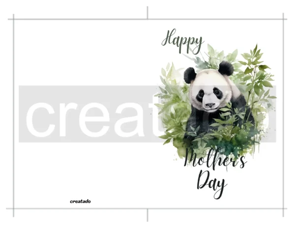 Printable Panda Mother's Day Card | Instant Download