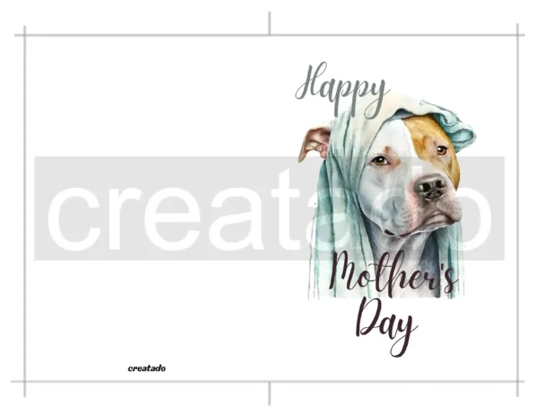 Printable Pit Bull Mother's Day Card | Instant Download