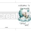 Printable Sleepy Bear On Moon New Baby Card | Instant Download