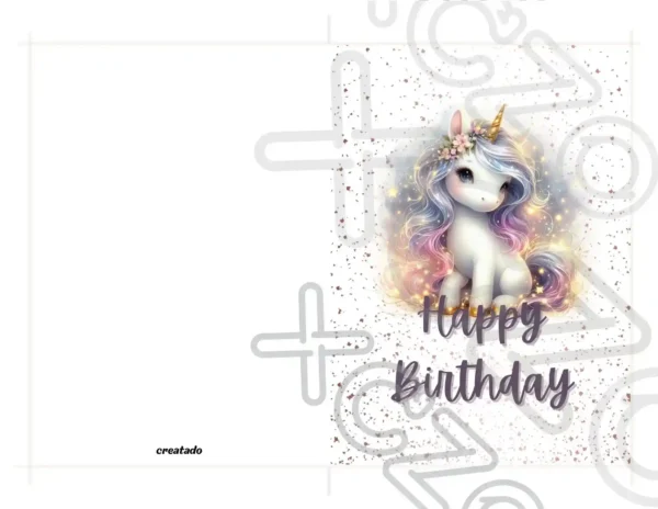 Printable Unicorn Birthday Card Sparkles | Instant Download