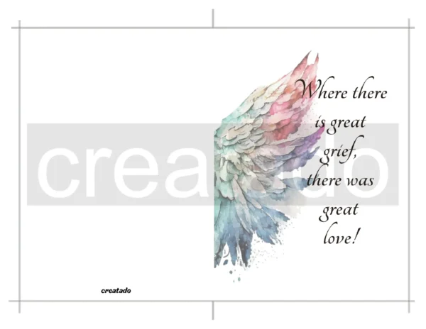 Printable Sympathy Card Great Grief Great Love