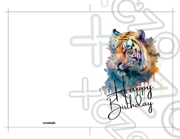 Tiger Portrait Birthday Card Printable | Instant Download #10