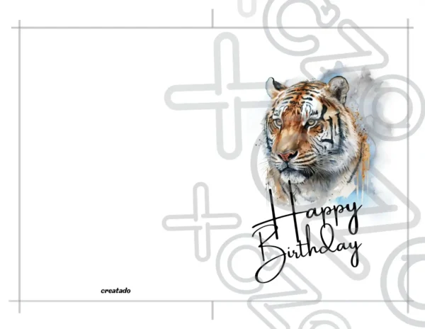Majestic Tiger Birthday Card Printable | Instant Download #02