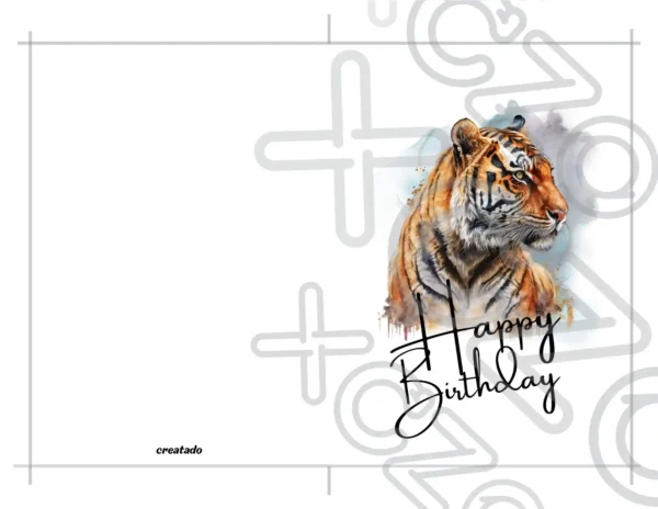 Tiger Birthday Card Printable | Instant Download #03