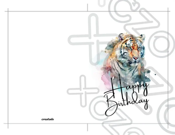 Tiger Birthday Card Printable | Instant Download #08