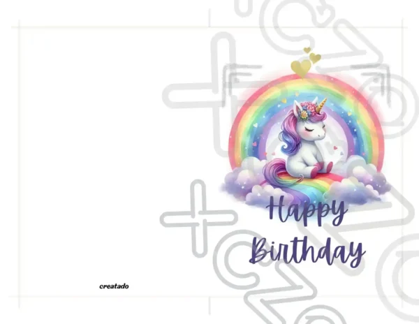 Printable Unicorn Birthday Card Soap Rainbow | Instant Download