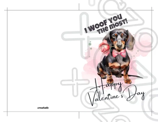 Printable Dachshund Valentine's Day Card | Instant Download