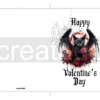 Printable Gothic Valentine's Day Card Bat Cat | Instant Download