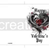 Printable Gothic Heart Valentine's Day Card | Instant Download