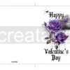 Printable Gothic Valentine's Day Card Purple Roses | Instant Download