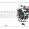 Printable Gothic Valentine's Day Card Skull Roses | Instant Download
