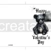 Printable Gothic Valentine's Day Card Teddy Bear | Instant Download