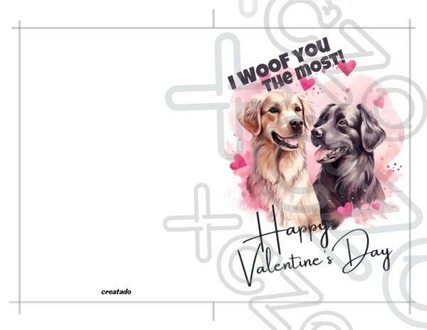 Printable Golden Retriever Valentine's Day Card | Instant Download