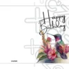 Printable Purple Hummingbird Birthday Card | Instant Download #02