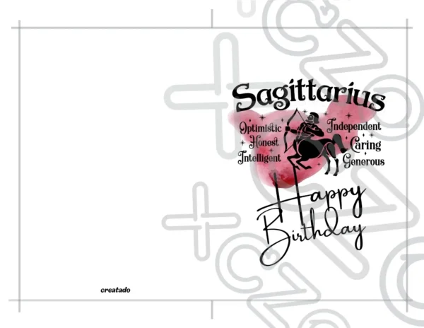 Printable Sagittarius Birthday Card | Instant Download