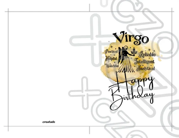 Printable Virgo Birthday Card | Instant Download