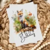 Printable Red Fox Birthday Card | Instant Download #01