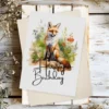 Printable Birthday Card with Red Fox and happy Birthday Message.