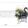 Printable Black Swan Birthday Card | Instant Download