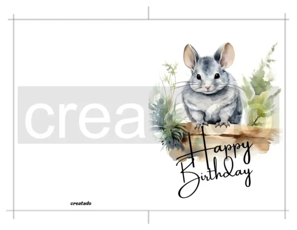 Printable Chinchilla Birthday Card | Instant Download