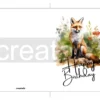 Printable Red Fox Birthday Card | Instant Download #01