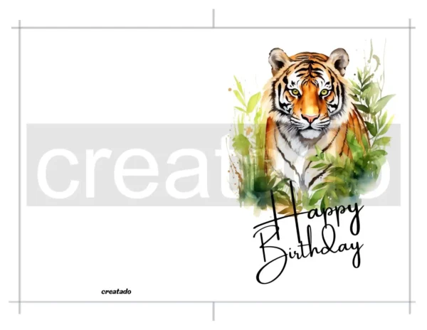 Printable Jungle Tiger Birthday Card | Instant Download #02