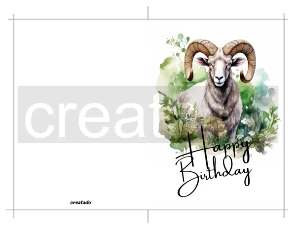 Printable Ram Birthday Card | Instant Download