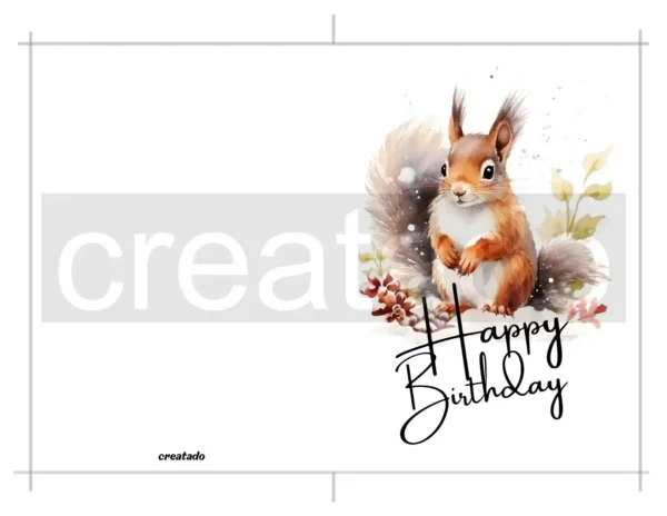 Printable Squirrel Birthday Card | Instant Download #01