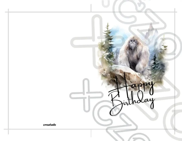 Printable Yeti Birthday Card | Instant Download